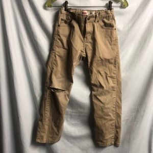Boys size 8 regular tan Levi’s 24w 22L has rip knee